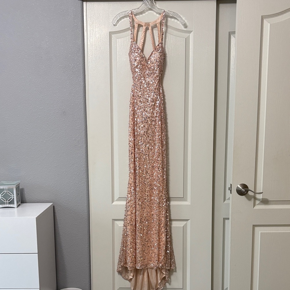PromGirl Champagne Sequin Dress